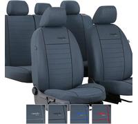 moto-MOLTICO Funda Asiento Coche 2+3 - Set Fundas Asientos Coche Universales de Tres Capas - Funda Coche Asiento con Cremallera - Fundas Asientos Delanteros Coche y Trasero Coche - Grafito Negro