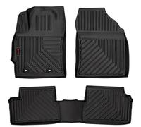 moto-MOLTICO Juego de 3 Alfombrillas Coche Goma 3D para Todo Tipo de Climas - Tapetes para Carro Antideslizantes y Resistentes al Agua - Aptas para Toyota Yaris III (2011-2020)