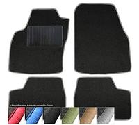 moto-MOLTICO Juego de 3 alfombrillas para coche de terciopelo, color negro, para Toyota Corolla Verso 2004 - 2008 (gris - costuras decorativas)