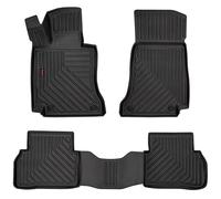 moto-MOLTICO Juego de 4 Alfombrillas Coche Goma 3D para Todo Tipo de Climas - Tapetes para Carro Antideslizantes y Resistentes al Agua - Aptas para BMW Serie 3 E90/E91 (2004-2013)