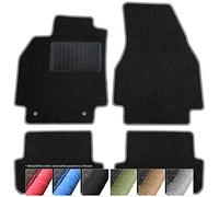 moto-MOLTICO Juego de 4 alfombrillas de terciopelo para coche, color negro, aptas para Nissan Note II 2012-2016 (costuras decorativas)