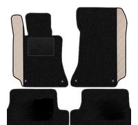 moto-MOLTICO Juego de 4 alfombrillas de terciopelo para coche, color negro, diseño llamativo, aptas para Mercedes-Benz CLS W219 2004-2010 (patrón beige)