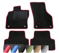 Moto-Moltico - Juego de 4 alfombrillas de terciopelo para Porsche Cayenne I 2002 - 2010 (costuras decorativas rojas)