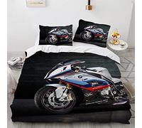 Moto Motocross Funda Edredon 155X220 Microfibra Suave Juego De Cama Impresión 3D Funda Edredon Cama 105 155 X 220 Cm con 2 Fundas De Almohada De 40X75Cm