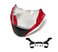 Moto Parabrisas para Ducati para Monster 797 821 1200S 2014-2016 Deflector De Humo De Parabrisas con Tornillos De Montaje De Soporte Deflector Cupula Moto(Red White)