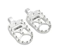 Moto Pedal Para Dyna Sportster Para FLFB Para FLSTF Iron 883 Softail Street Glide Reposapiés Anchos CNC Motocicleta Pedales Accesorios Descanso Moto Pedales(Silver)