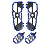 Moto Pedal Para Touring Street Glide Road Para FLH Para T FLHX Para FLTRX Estribos para Conductor y Pasajero de Motocicleta Moto Pedales(1Sets Black Blue)