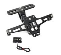 Moto Porta-Matrícula para CFMOTO 650MT 650NK 400NK GT Motocicleta Trasera Ajustable Soporte para Matrícula Luz LED(Negro)