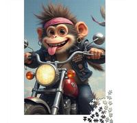 Moto Puzzle De 1000 Trozos Monkey Bike Papel Grueso Rompecabezas Apasionados De Los Ocio En Casa Horas De Entretenimiento Garantizadas 38x26cm/1000pcs