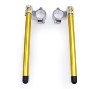 Moto Riser Clips para Manillar de Motocicleta Aluminio CNC, universales, 7/8", 22 mm, 37, 4145 y 50 Alzas Manillar(Gold Siver 50MM)