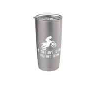 Moto Si la suciedad no está volando usted no está probando Dirt Bike Motocross Vaso térmico de acero inoxidable de doble pared