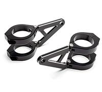 Moto Soportes Faros con Corto Brazos para Custom Proyecto Bicicleta - Negro, 54-55mm