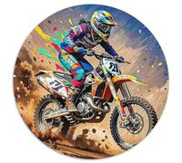 Moto Todoterreno 1000 Piezas Puzzle Juegos Creativos Motorcycle Rompecabezas Redondo Presión Reducida Juguetes Familiar Puzzle Difícil 1000pcs (67.5x67.5cm)