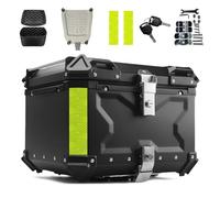 Moto Top Case,Top Case Moto de aluminio impermeable,baúl de almacenamiento con doble llave,caja de cola de motos con cerradura de seguridad,caja de equipaje para almacenamiento de cascos (55L Negro)