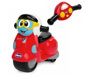 Moto Vespa Primavera Chicco con manillar de radiocontrol intuitivo, claxon y sonido de motor - Regalo para niños de 2 a 6 años.