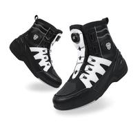 Moto Zapatos De Moto para Hombre Zapatos De Calle Reforzados Protección contra Golpes De Moto Suela Antideslizante Botas Deportivas Cómodas para Carreras Y Turismo (White,40)