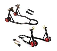 MOTO4U Soporte delantero y trasero para motocicleta, soporte combinado delantero y trasero, soporte universal de elevación de ruedas, soporte de elevación de carrete de carrete (rueda grande)