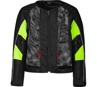 Motoairbag MAB v4 Chaqueta textil de moto perforada para chaleco de airbag MAB v4, negro-amarillo, tamaño L XL para Hombres