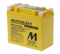 Motobatt Batería MBTX20U 12 V 21 Ah CCA:310A YTX20LBS, YB16A L: 175 mm x H:155 mm x W: 87 mm