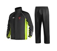 MOTOCENTRIC Traje de Lluvia para Moto 2 Piezas, Chubasquero Impermeable y Transpirable con Tiras Reflectantes, Conjunto de Chaqueta y Pantalón Cortavientos para Motorista Hombre Mujer
