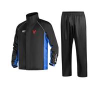 MOTOCENTRIC Traje de Lluvia para Moto 2 Piezas, Chubasquero Impermeable y Transpirable con Tiras Reflectantes, Conjunto de Chaqueta y Pantalón Cortavientos para Motorista Hombre Mujer