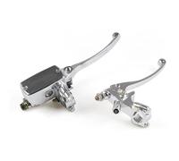 Motocicleta 7/8 "22 MM Manillar Cilindro Maestro Control Freno Hidráulico con Palanca De Embrague Conjunto Palanca Embrague Freno Motos(Silver)