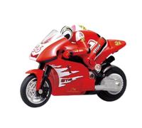 Motocicleta a control remoto 8012 con giroscopio y acrobacias, 2.4 G de alta velocidad Drift RC con rango de 30 m, dirección proporcional, neumáticos de goma todo terreno, color rojo