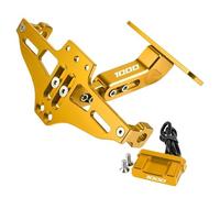 Motocicleta Accesorios Soporte De Montaje Placa Matrícula Trasera para Motocicleta Luces Señal Giro Marco Licencia para Kawasaki Z1000 Z 1000 2003-2009(Glod)