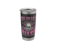 Motocicleta Babe Esposa Mamá Mi Corazón Pertenece A Un Biker Mujeres Vaso térmico de acero inoxidable de doble pared