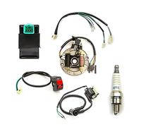 Motocicleta Bobina Encendido Kit de cableado del estator, Interruptor Encendido y Apagado, Bobina Enchufe CDI para Motos 110 CC, 125 140 Rectificador