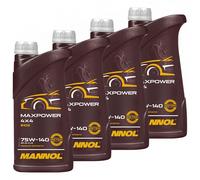 Motocicleta Cambio Aceite Mannol Max Power 4x4 75W-140 Api Gl 5 Ls 4x 1 Litro