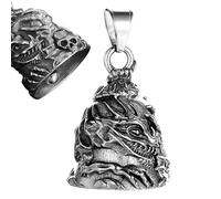 Motocicleta Campana Porta-Felicidad - Campana de calavera para motocicleta, campana de guardia vintage de metal | Campana de amuleto de dragón elegante, decoración colgante , campanas de moto