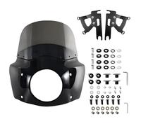 Motocicleta Carenado Compatible con Ha&rley Fat Boy FLSTF 2000-2017 11" 13" Deflector de carenado de parabrisas Compatible con faros delanteros de 7" Cubierta del Asiento(11inch Light Smoke)