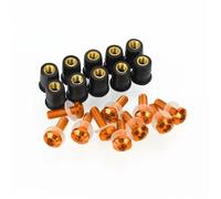 Motocicleta Carrocería Tornillos Fijación Kits De Tornillos Para Parabrisas Motocicleta, Juego Capós 5mm, 10 Uds M5 Para BENELLI TNT125 TNT251 TNT 125 251 Tuercas(Naranja)