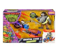 Motocicleta Chopper de las Tortugas Ninja Mutantes Adolescentes con Figura Exclusiva de Rocksteady