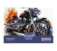 Motocicleta Clásica Puzzle de 1000 Piezas Papel para Adultos Estilo Arte de Llamas Juego de Puzzle 1000 Piezas Relajación Decoración Familia 70x50cm/1000pcs 70x50cm/1000pcs
