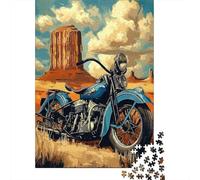 Motocicleta Clásica Puzzle de 1000 Piezas Papel para Adultos Juego de Puzzle Paisaje Desértico Puzzle para Toda la Familia Relajación Decoración Regalo 52x38cm/1000pcs