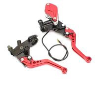 Motocicleta con bomba hidráulica freno Palancas de embrague y bomba de freno universales para motocicletas, manijas del cilindro maestro, de freno de disco delantero freno de motocicleta(Red)