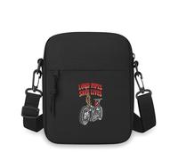 Motocicleta con llamas, tubos ruidosos, bandolera para hombres, dibujos animados de un solo hombro para mujeres, impresión de película de anime, regalo uniexfestival