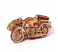 Motocicleta con Rompecabezas Sidecar 3D - Kits de Modelo de Madera para Triciclo de Motocicleta para Adultos para Construir