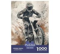 Motocicleta Cross Puzzle 1000 Piezas Equipo de Competición Puzzles Juego De Inteligencia Decoración De Pared De La Casa De Cartón 100% Reciclated para Los Amantes De Puzzles 70x50cm/1000pcs
