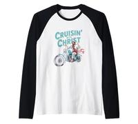 Motocicleta Cruisin' with Christ Christian Streetwear Camiseta Manga Raglan