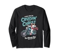Motocicleta Cruisin' with Christ Christian Streetwear Manga Larga