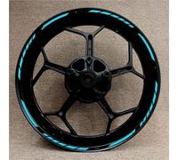 Motocicleta De 17 Pulgadas Cubierta Calcomanía Reflectante para Kawasaki para Ninja 125 250 300 400 650 ZX-6R 10R 14R Fondo llanta Reflectante(Color7)