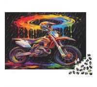 Motocicleta de Campo Colorida Puzzle de 1000 Piezas para Adultos Papel Set de Puzzle 1000 Piezas Estilo Artístico Decoración Familiar Regalo 52x38cm/1000pcs