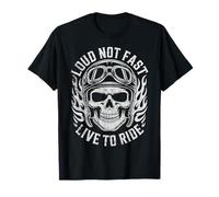 Motocicleta de Esqueleto de Calavera en Vivo y rápido Camiseta