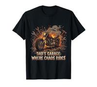 Motocicleta de Garaje Papa Rider Biker Dad Gift Chaos Rides Camiseta