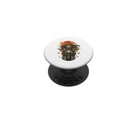 Motocicleta de Gato Samurais japonés Kawaii Ninja Cat Anime PopSockets PopGrip Adhesivo