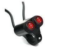 Motocicleta De Interruptor Interruptor Aleación Aluminio Para Motocicleta 7/8" Resistente Al Agua 2 Interruptores Control Indicador Luminoso Universal 12 V(Red ONOFFON)