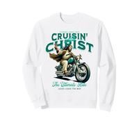 Motocicleta Divertida I Ride with Jesus Biker Vintage God Ride Sudadera